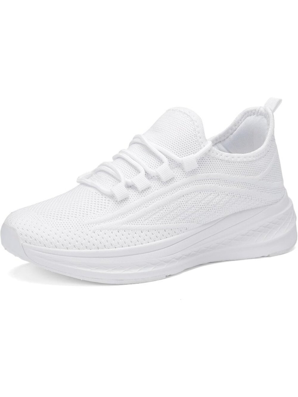 Women's White Breathable Lightweight Walking Non Slip Fashion Casual Sneaker